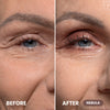 Before-and-after eye closeup showing Prime Prometics PrimeEyes Eye Brightener in Nebula brightening the under-eye area