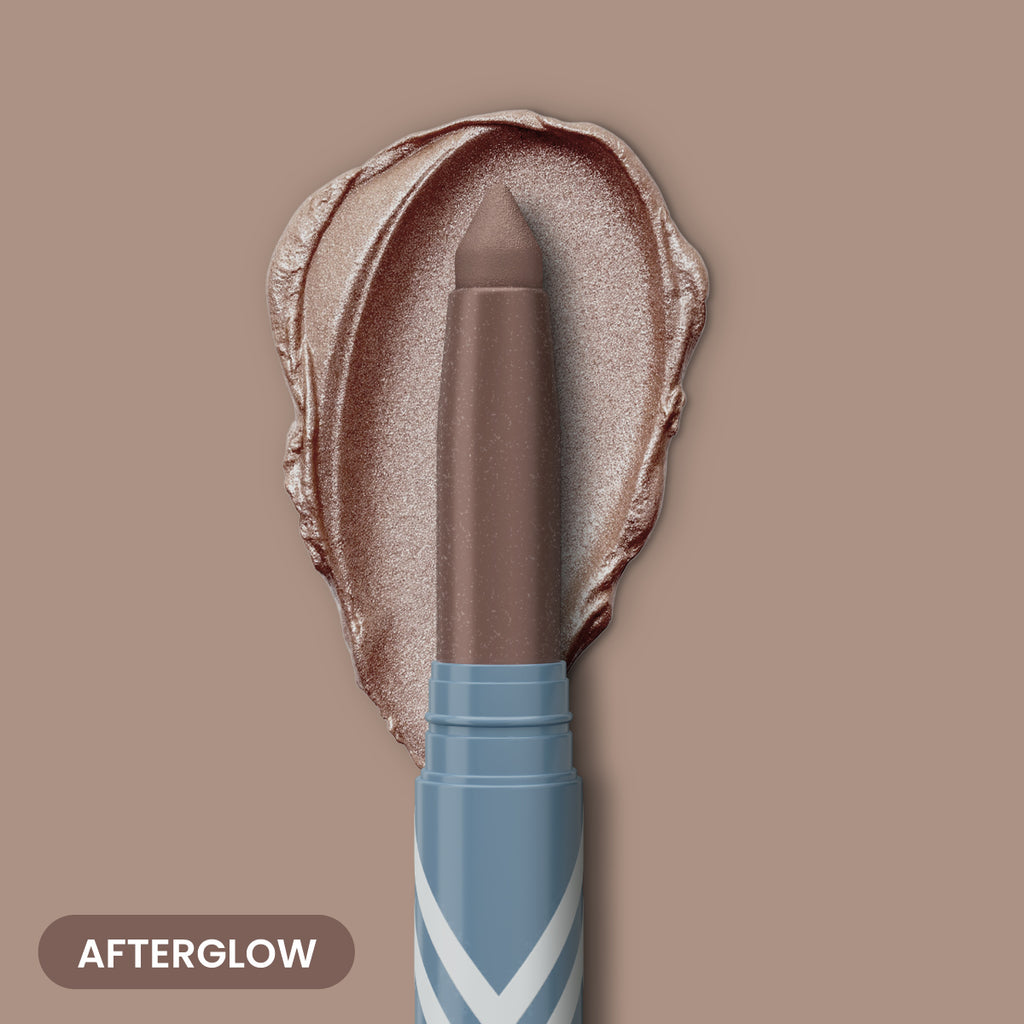 Prime Prometics PrimeEyes Eye Brightener in Afterglow with warm swatch and stick