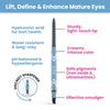 Prime Prometics PrimeEyes Glide Eyeliner: hyaluronic acid for lash health, water-resistant long-stay, pH balanced and hypoallergenic, sturdy light-touch tip, creamy intense color, safe iron oxide and ultramarine pigments, with effective smudger and discreet sharpener