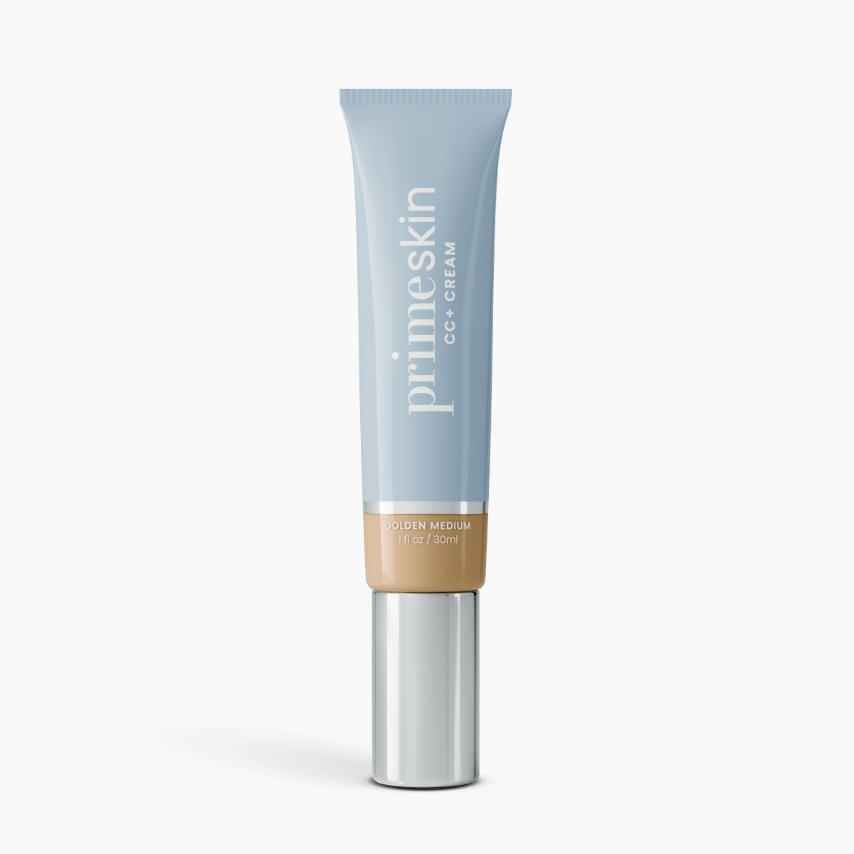 Prime Prometics PrimeSkin CC+ Cream tube in Golden Medium shade, a color-corrective cream for mature skin