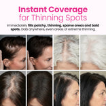 Before and after photos of women with thinning hair show improved hair coverage and fullness after using the PrimePrometics™ Instant Confidence Duo. Text highlights instant coverage for thinning or bald spots.