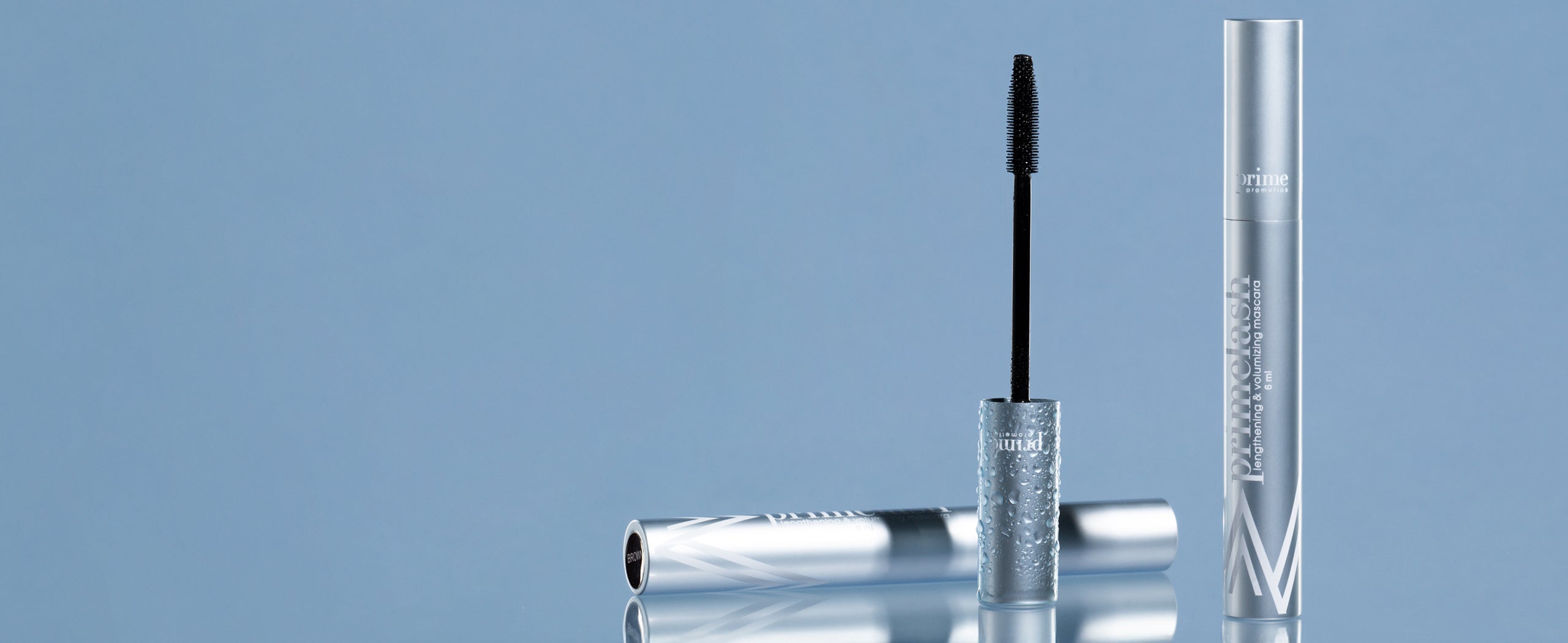 Prime Prometics PrimeLash Mascara tubes with extended volumizing wand.