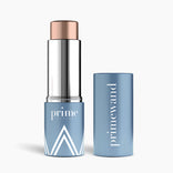 Prime Prometics PrimeWand Pearl highlighter stick with a shimmery champagne-bronze top and blue cap