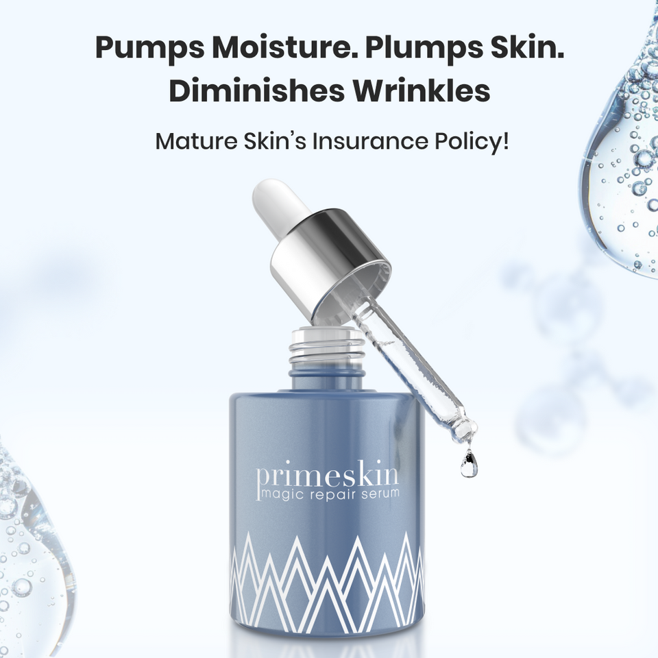 Prime Prometics PrimeSkin Magic Repair Serum: pumps moisture, plumps skin, diminishes wrinkles — described as mature skin's insurance policy