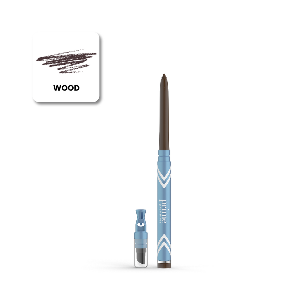 Prime Prometics PrimeEyes Glide Eyeliner in Wood pencil with brown swatch