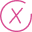 A pink X inside a pink circle on a white background.