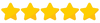 Five yellow stars in a row, representing a five-star rating on a plain background.