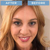 Side-by-side half-face comparison of a blonde woman, after Prime Prometics PrimeLash Mascara on the left and before on the right